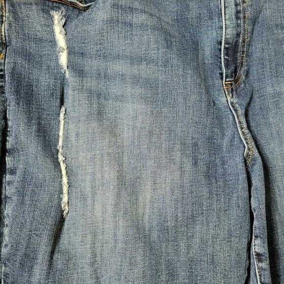Lane Bryant Ankle Jeans Size 28 44X29 High Rise Distressed Ripped Medium Wash - Picture 6 of 9